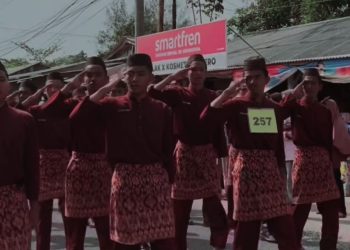 SMAN 1 Mentok & PGRI Dominasi Lomba Gerak Jalan HUT Ke-81 RI di Bangka Barat